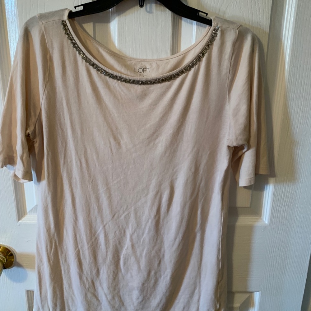 Loft Shirt with Beads on Neckline